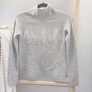 JOIE Mock Neck 100% Cashmere Sweater Grey Small